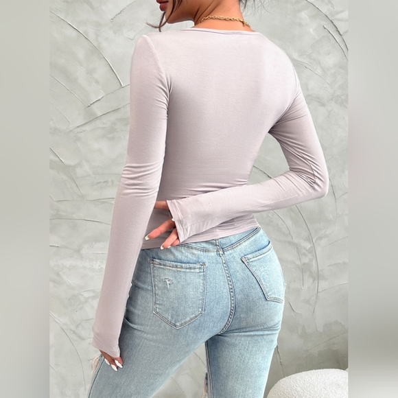 Twisted Long Sleeve T-Shirt Top Back To School SALE!! - Picture 6 of 9